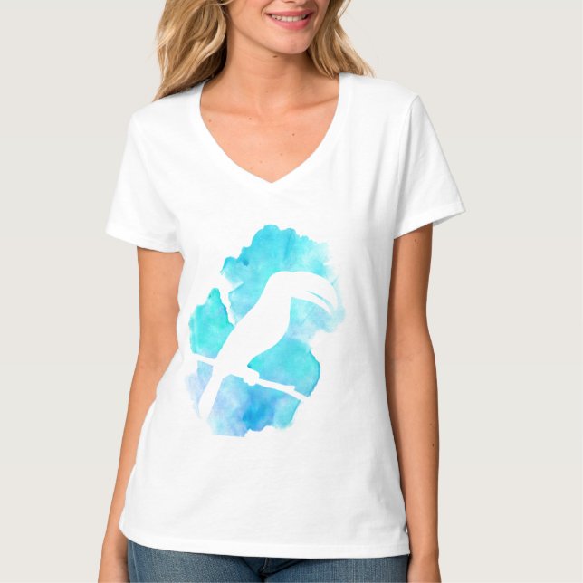 T-shirts Respingo de Toucan da aguarela (Frente)