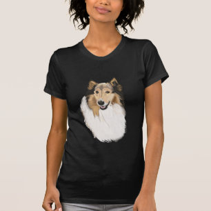 T-shirts Retrato áspero do Collie
