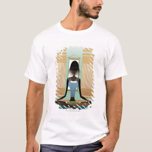 T-shirts Retrato da jovem mulher que faz a ioga