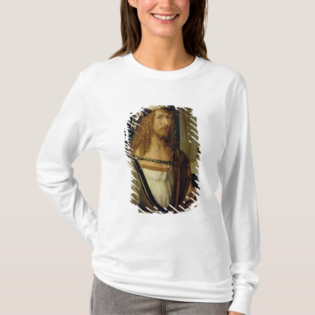 T-shirts Retrato de auto com luvas, 1498 (Frente)
