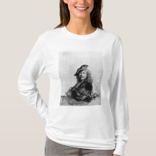 T-shirts Retrato de auto que inclina-se em um peitoril de