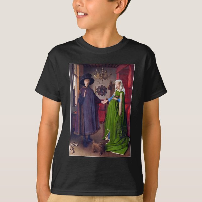 T-shirts Retrato de Casamento de Jan Van Eyck (Frente)