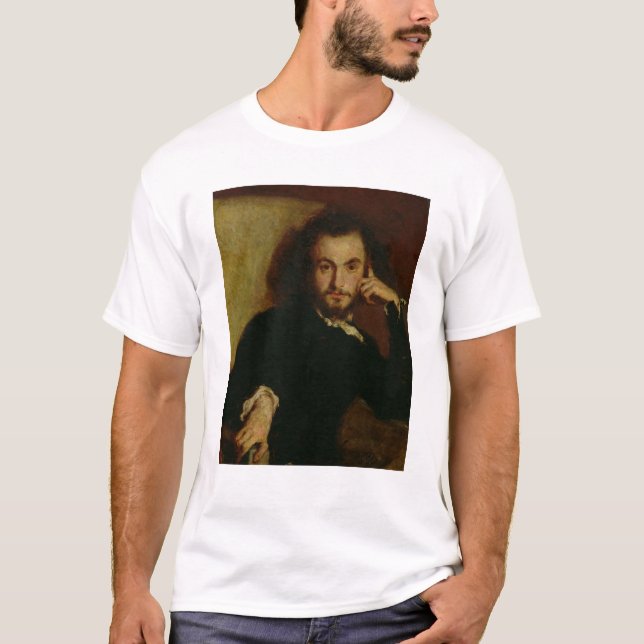 T-shirts Retrato de Charles Baudelaire 1844 (Frente)