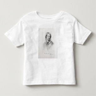 T-shirts Retrato de Charlotte Bronte, gravado pelo