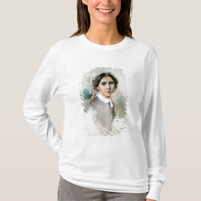 T-shirts Retrato de Clara Schumann 1853 (Frente)