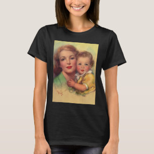 T-shirts Retrato de Família Mãe e Filho Antigo