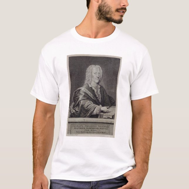 T-shirts Retrato de Georg Philipp Telemann (Frente)