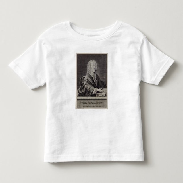 T-shirts Retrato de Georg Philipp Telemann (Frente)