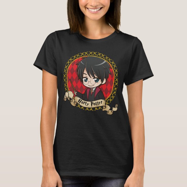T-shirts Retrato de Harry Potter em Anime (Frente)