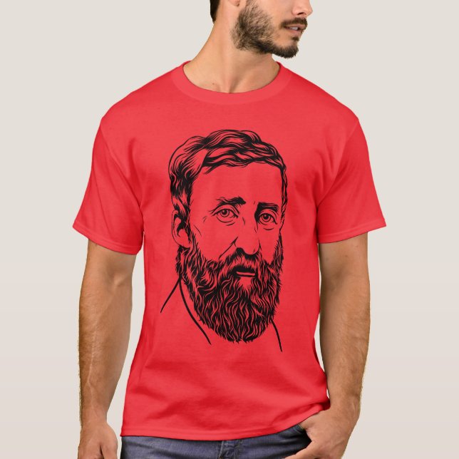 T-shirts Retrato de Henry David Thoreau (Frente)