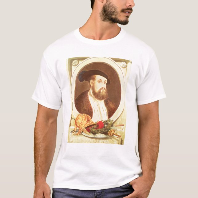 T-shirts Retrato de Hernan Cortes (Frente)