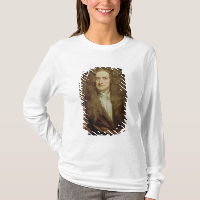 T-shirts Retrato de Isaac Newton 1702 (Frente)