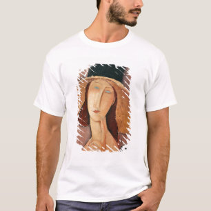 T-shirts Retrato de Jeanne Hebuterne em um grande chapéu