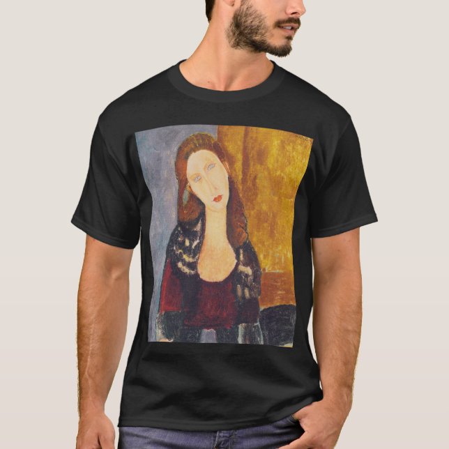 T-shirts Retrato de Jeanne Hebuterne por Amedeo Modigliani (Frente)
