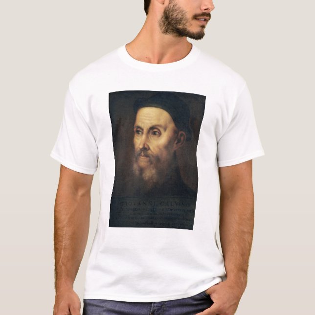 T-shirts Retrato de João Calvino (Frente)