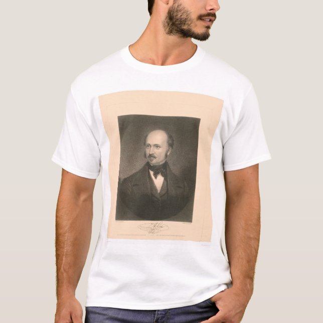 T-shirts Retrato de John Sutter (1679A) - restaurado (Frente)