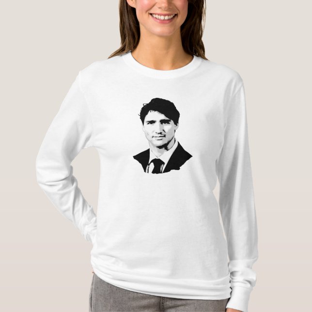 T-shirts Retrato de Justin Trudeau (Frente)