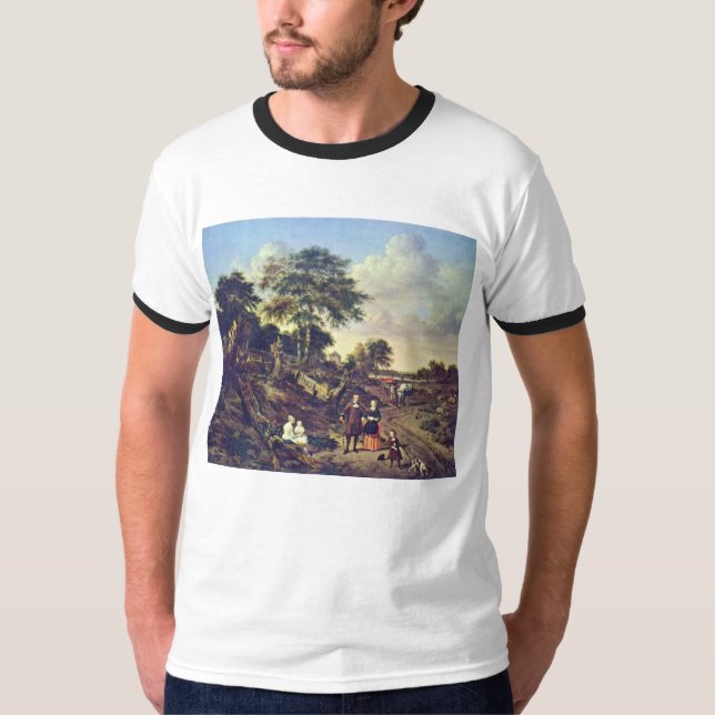 T-shirts Retrato de um casal com duas crianças (Frente)