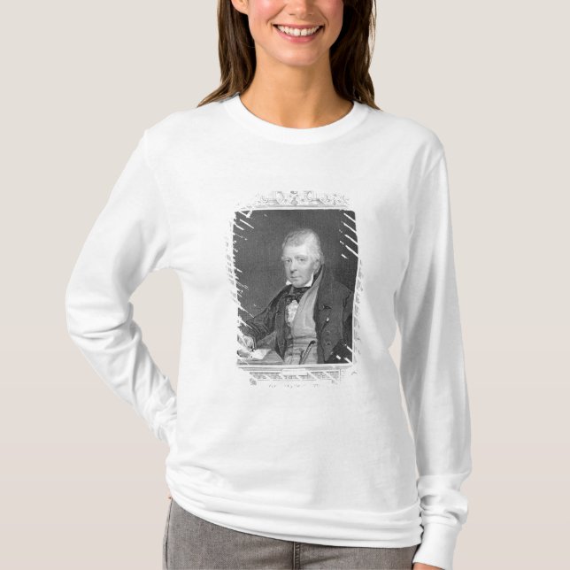 T-shirts Retrato de Walter Scott (Frente)