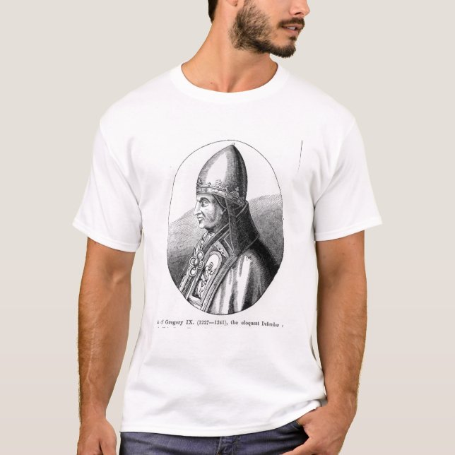 T-shirts Retrato do papa Gregory IX (Frente)
