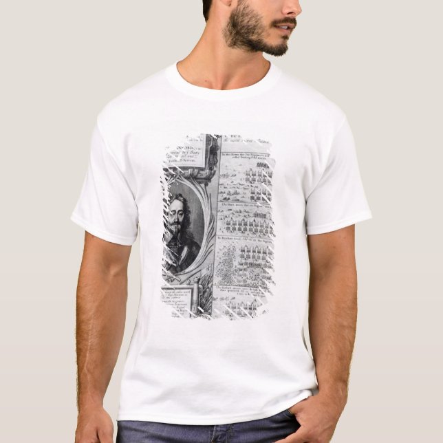 T-shirts Retrato do rei Charles Eu com diagramas (Frente)