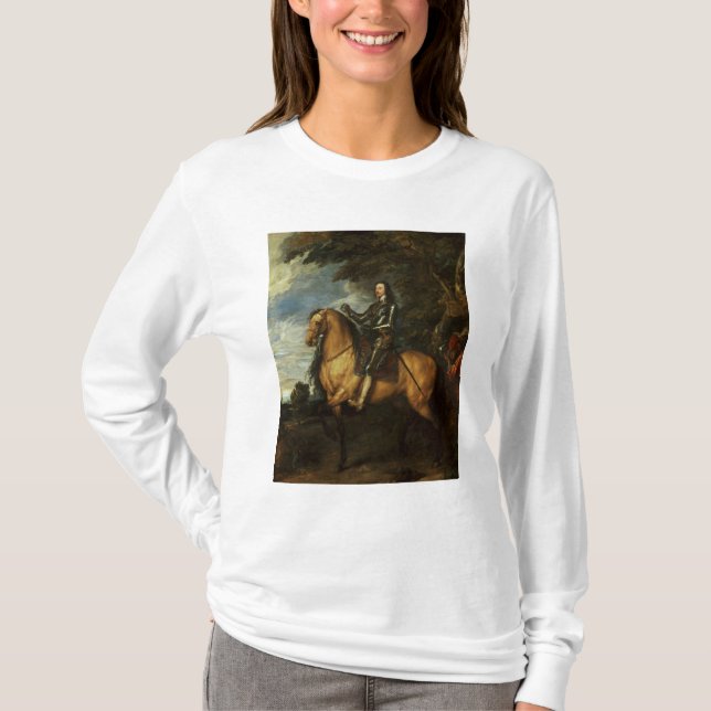 T-shirts Retrato equestre de Charles mim c.1637-38 (Frente)