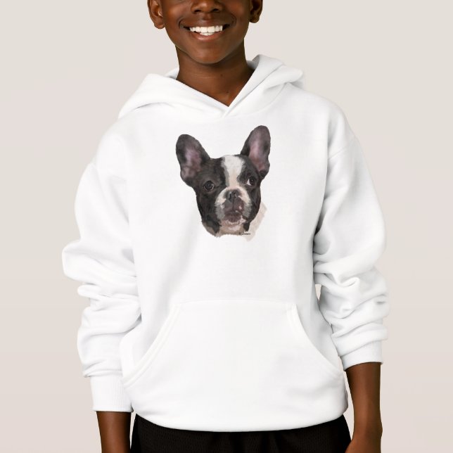 T-shirts Retrato Impresso de Cachorro Boston Terrier (Frente)