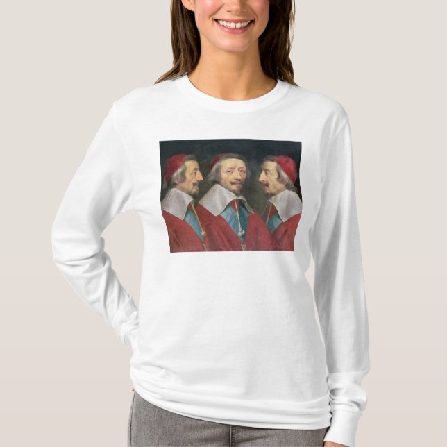 T-shirts Retrato triplo da cabeça de Richelieu, 1642 (Frente)