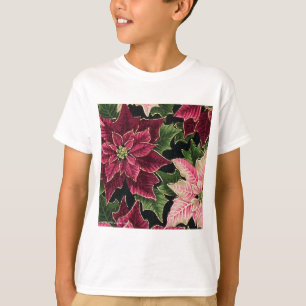 T-shirts Retro 50 Poinsettia Burgundy Rosa