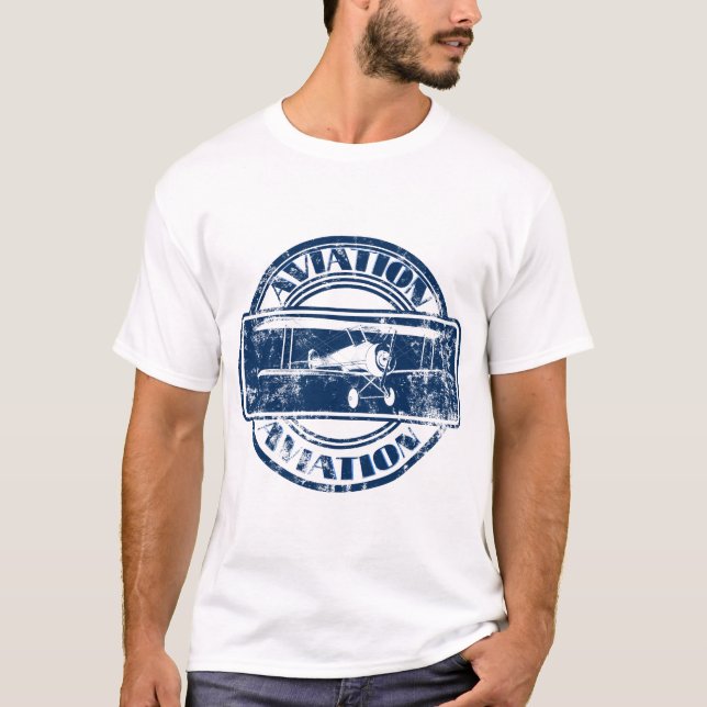 T-shirts Retro Aviation Art (Frente)