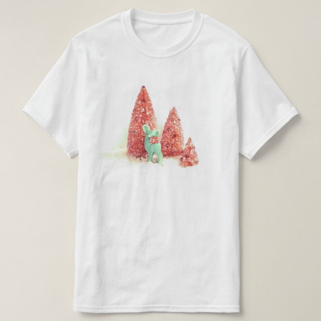 T-shirts Retro Christmas Deer (Frente do Design)