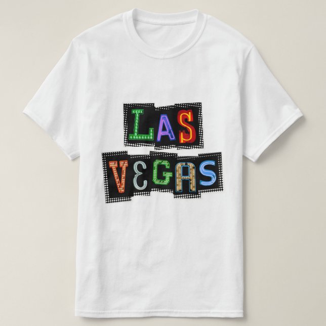 T-shirts Retro Las Vegas Neon (Frente do Design)