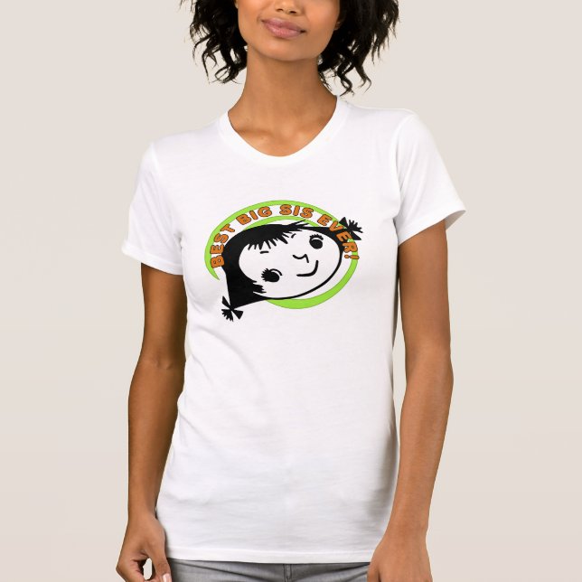 T-shirts Retro Melhor Sis Grande Nunca (Frente)