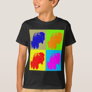 T-shirts Retro Pop Art Bison Buffalo Trabalho de arte