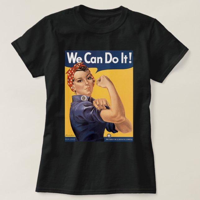 T-shirts Retro Rosie Podemos Fazer Isso (Frente do Design)