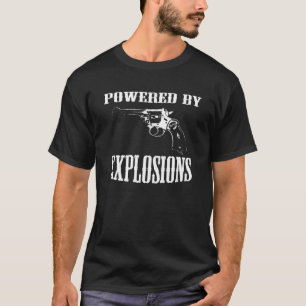 T-shirts Revólver britânico psto por explosões
