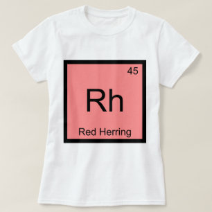 T-shirts Rh - Símbolo de Elemento Químico de Arenque Vermel