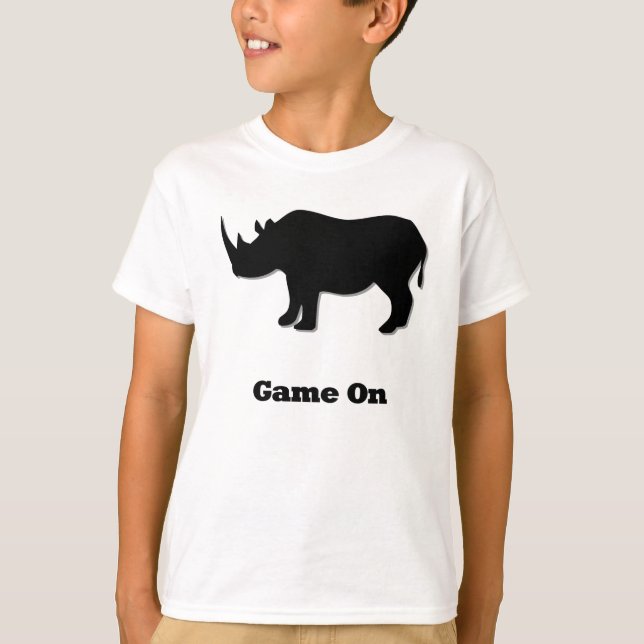 T-shirts Rhino Game On Black (Frente)