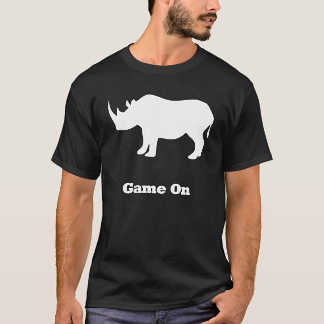 T-shirts Rhino Game On White (Frente)