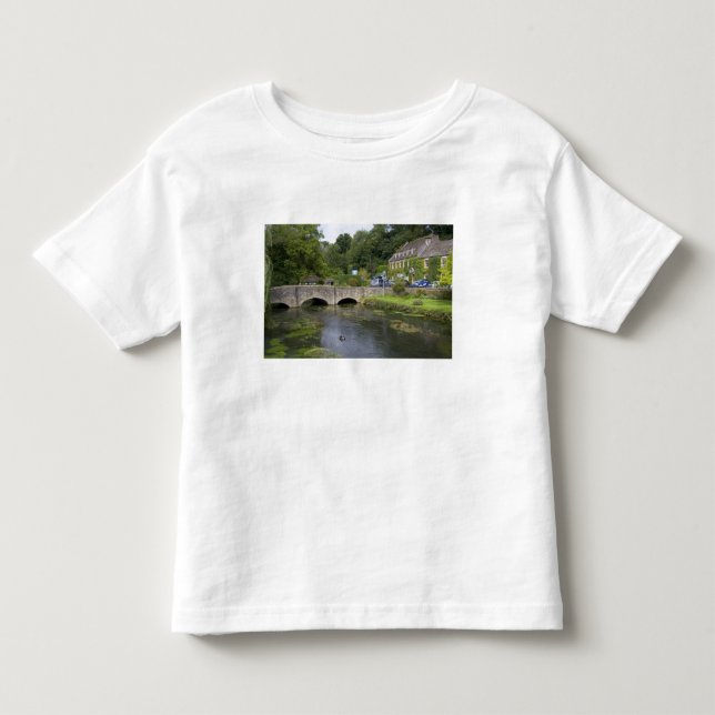 T-shirts Riacho de trutas na vila de Bibury, (Frente)