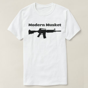 T-shirts Rifle preto moderno Molon Labe do mosquete AR15
