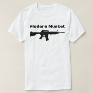 T-shirts Rifle preto moderno Molon Labe do mosquete AR15