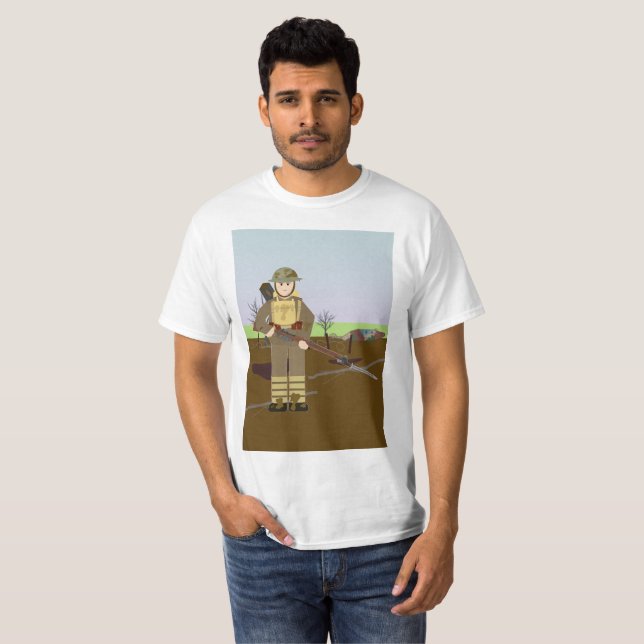 T-shirts Rifleman 3# britânico (Primeira Guerra Mundial) (Frente Completa)