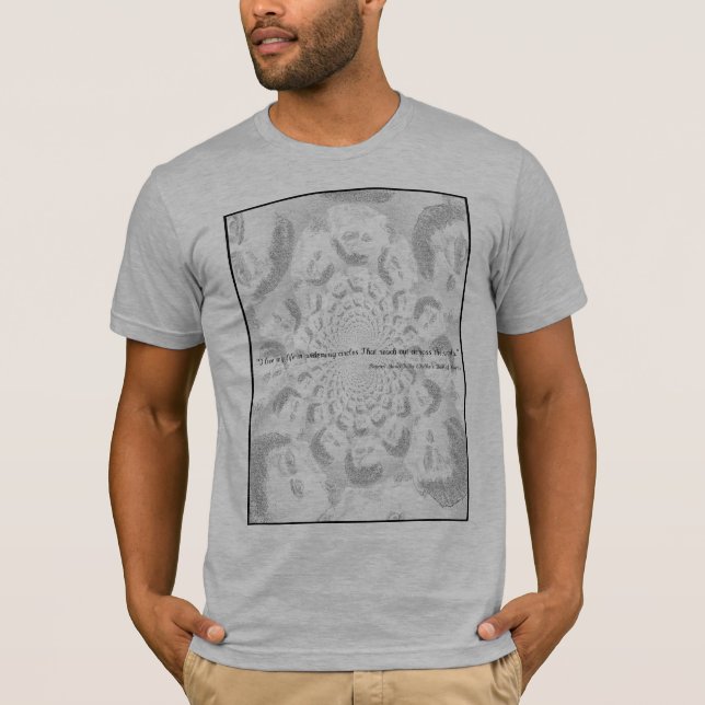 T-shirts Rilke, "eu vivo minha vida no alargamento (Frente)