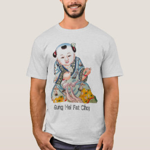 T-shirts Rindo de Boa Sorte Buda Chinês Ano Novo