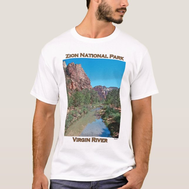 T-shirts Rio nacional do Parque-Virgin de Zion (Frente)