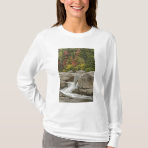 T-shirts Rio Swift em cascata através de rochas, Branco