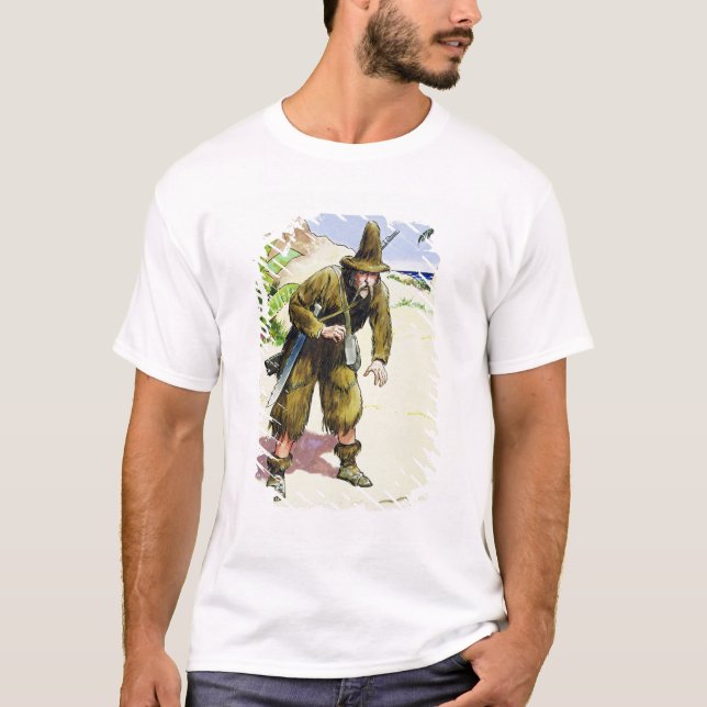 T-shirts Robinson Crusoe, das "espreitadelas no passado", (Frente)