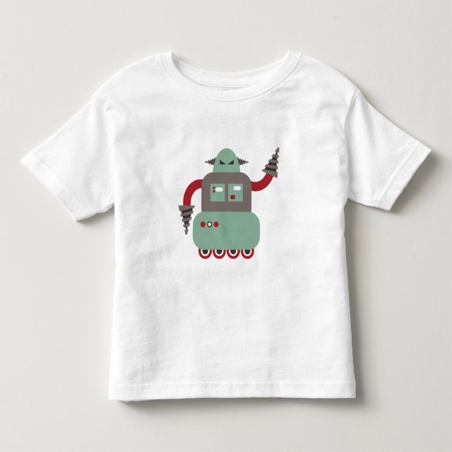 T-shirts Robô De Driller Retro Engraçado (Frente)