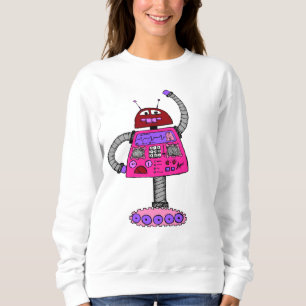T-shirts Robô de Frankie: Rosa no branco